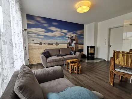 Wohnlandschaft mit Kaminofen