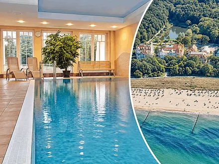 Wellness-Residenz Dünenschloss: mit hauseigenem Pool und Saunen sowie direkter Lage an der Ostsee !!!