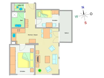 Der Grundriss der Wohnung