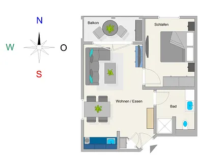 Der Grundriss der Wohnung