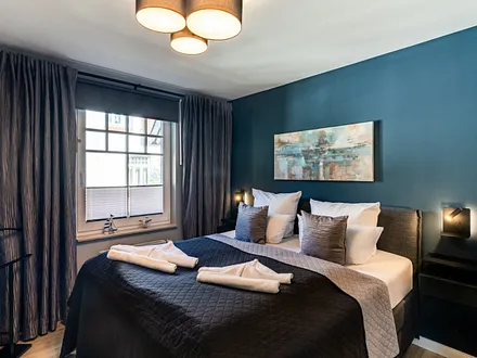 Das Schlafzimmer mit Boxspringbett