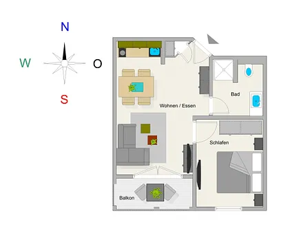 Der Grundriss der Wohnung