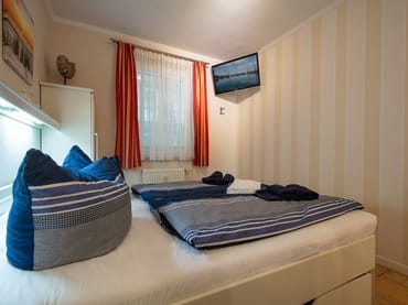 Das Schlafzimmer mit Doppelbett