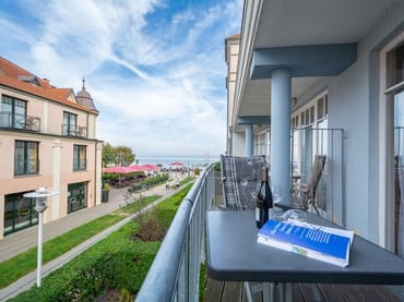 Blick vom Balkon auf die Ostsee