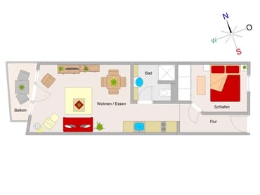 Der Grundriss der Wohnung