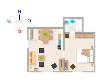 Der Grundriss der Wohnung