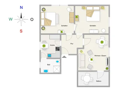 Der Grundriss der Wohnung