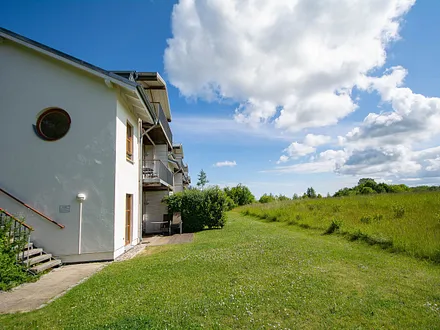 Die Appartementanlage Am Grün von außen