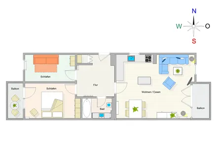 Der Grundriss der Wohnung