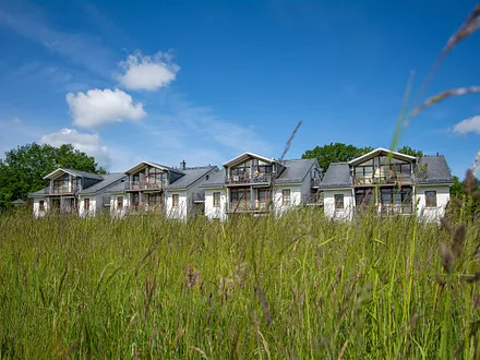 Die Appartementanlage Am Grün von außen