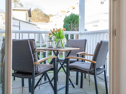 Die möblierte Terrasse