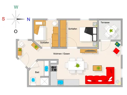 Der Grundriss der Wohnung