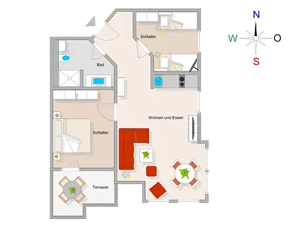 Der Grundriss der Ferienwohnung