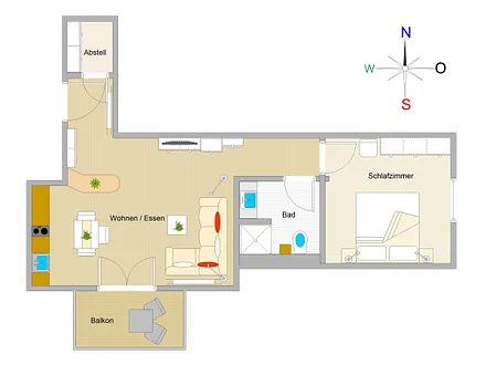Der Grundriss der Wohnung