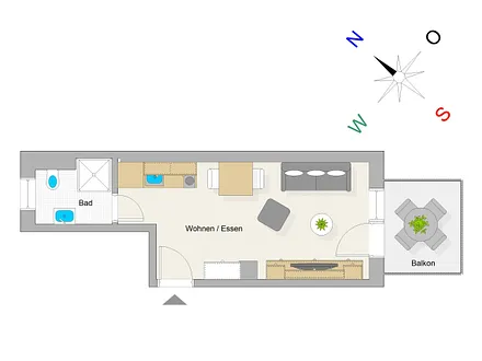 Der Grundriss der Wohnung