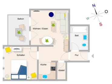 Der Grundriss der Wohnung