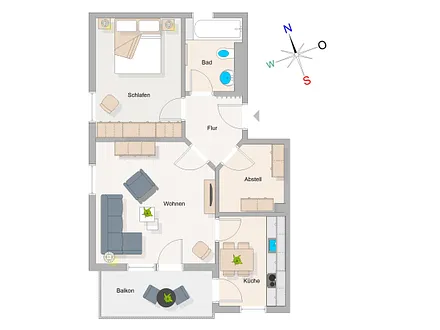 Der Grundriss der Wohnung