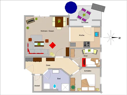 Der Grundriss der Wohnung