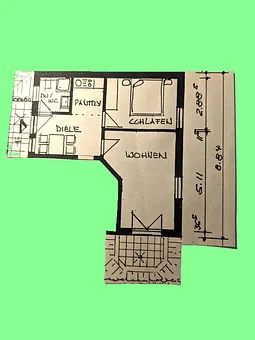 Skizze Grundriss Ferienwohnung