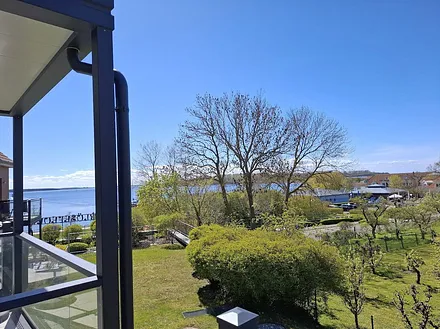 Blick vom Balkon auf das Salzhaff