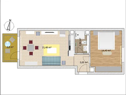 Grundriß der Wohnung