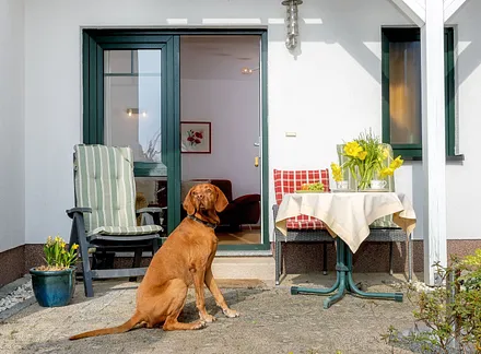 Sitzbereich vor der Wohnung