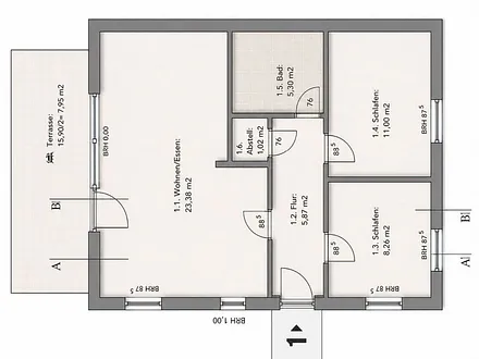 Haus Möwe Wohnung 01 - Grundriss