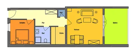 Grundriss, ca. 62 qm
