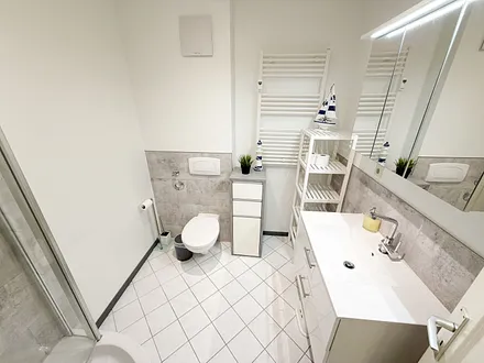 Ferienwohnung 01 Strandgut - Badezimmer