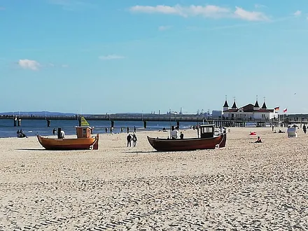 Am Strand mit Blick in Richtung Ahlbeck