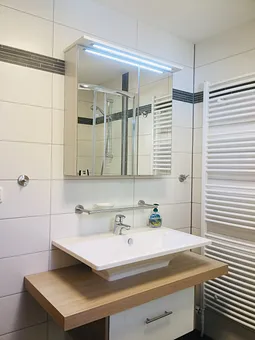 Waschbecken mit Spiegelschrank 