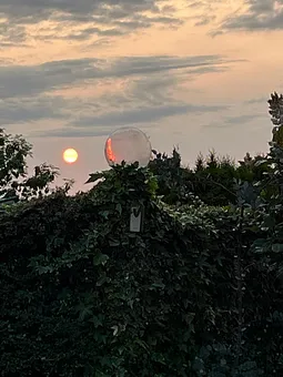 Sonnenuntergang ein schöner Ausblick von unserem Grundstück 