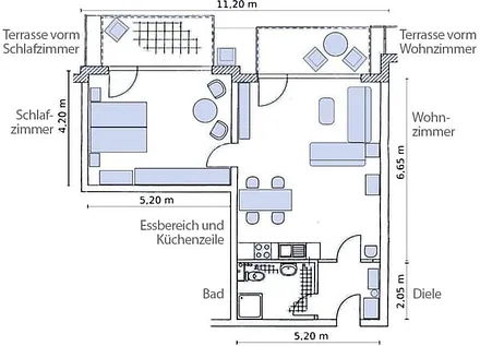 Grundriss - Details unter http://ferienwohnung2-glowe.de