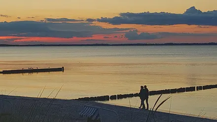 Sonnenuntergang an der Schaabe am Glowe-Strand