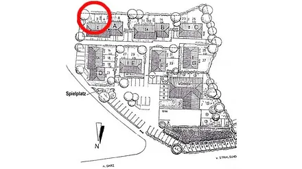 Lage der Ferienwohnung A3 im Ferienpark Gustow
