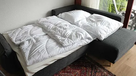 Sofa ausgezogen zum Schlafsofa