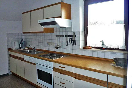 Küchenzeile komplett eingerichtet, auch mit Geschirraspülmaschine