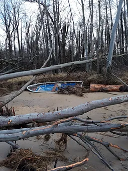 nach dem Sturm im Januar 2019 Richtung Campingplatz