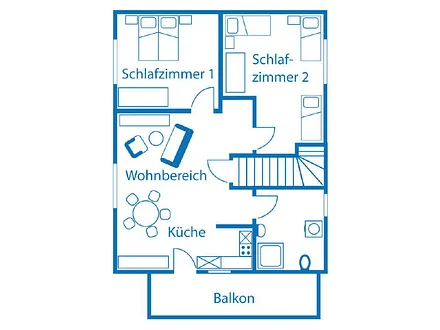 Grundriss der Ferienwohnung im OG