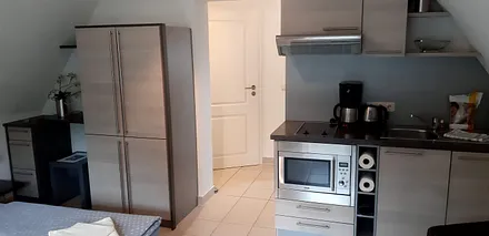 Blick vom Wohn-und Schlafraum in den Flur