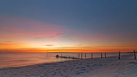 Morgens am Strand bei der Dünenresidenz