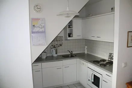 Küche geht in das Wohnzimmer über