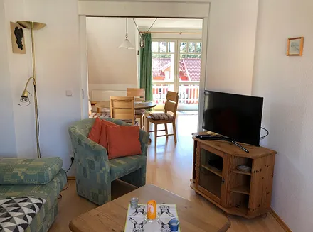 Wohnbereich, Schlafsofa und Sitzecke