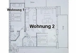 Grundriss der Wohnungen 1 + 2