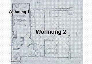 Grundriss Wohnung 1 + 2 - beide zusammen ideal zur 4-Personen-Belegung