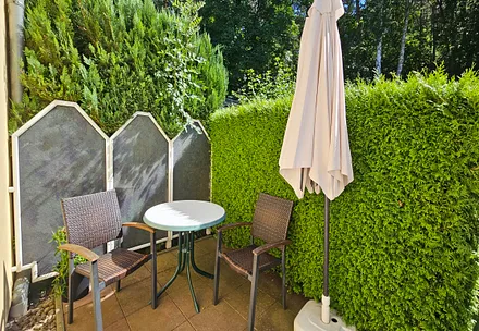 Blick auf die Terrasse.