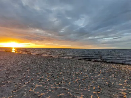 Sonnenuntergang am Glowe-Strand