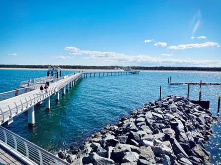 Die neue Seebrücke von Prerow mit Blick vom Brückenkopf
