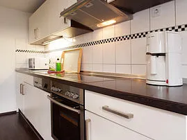 Küchenzeile mit Geschirrspüler, Kühlschr. usw.