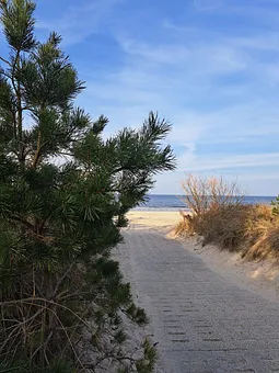 Strandzugang auf dem Weg zur Grenze nach Polen